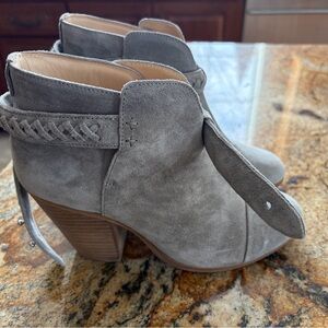 Gray Suede Ankle Boots